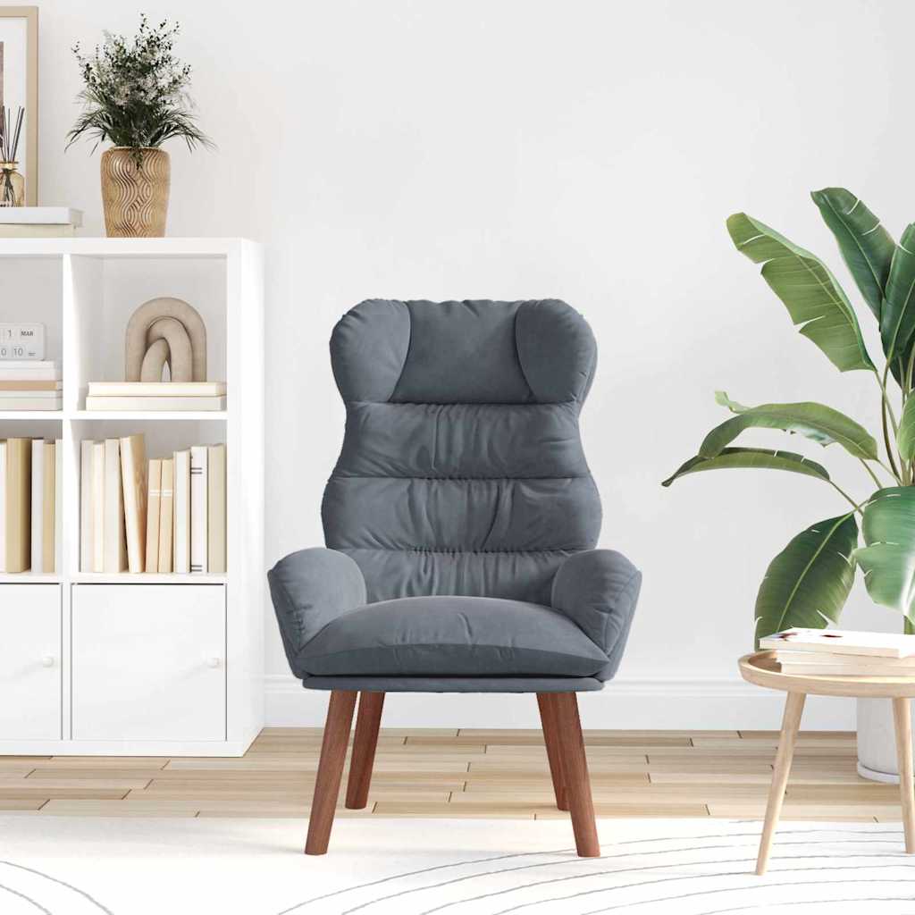 Fauteuil relaxant Gris foncé 69 x 74 x 93 cm Velours - XIOS