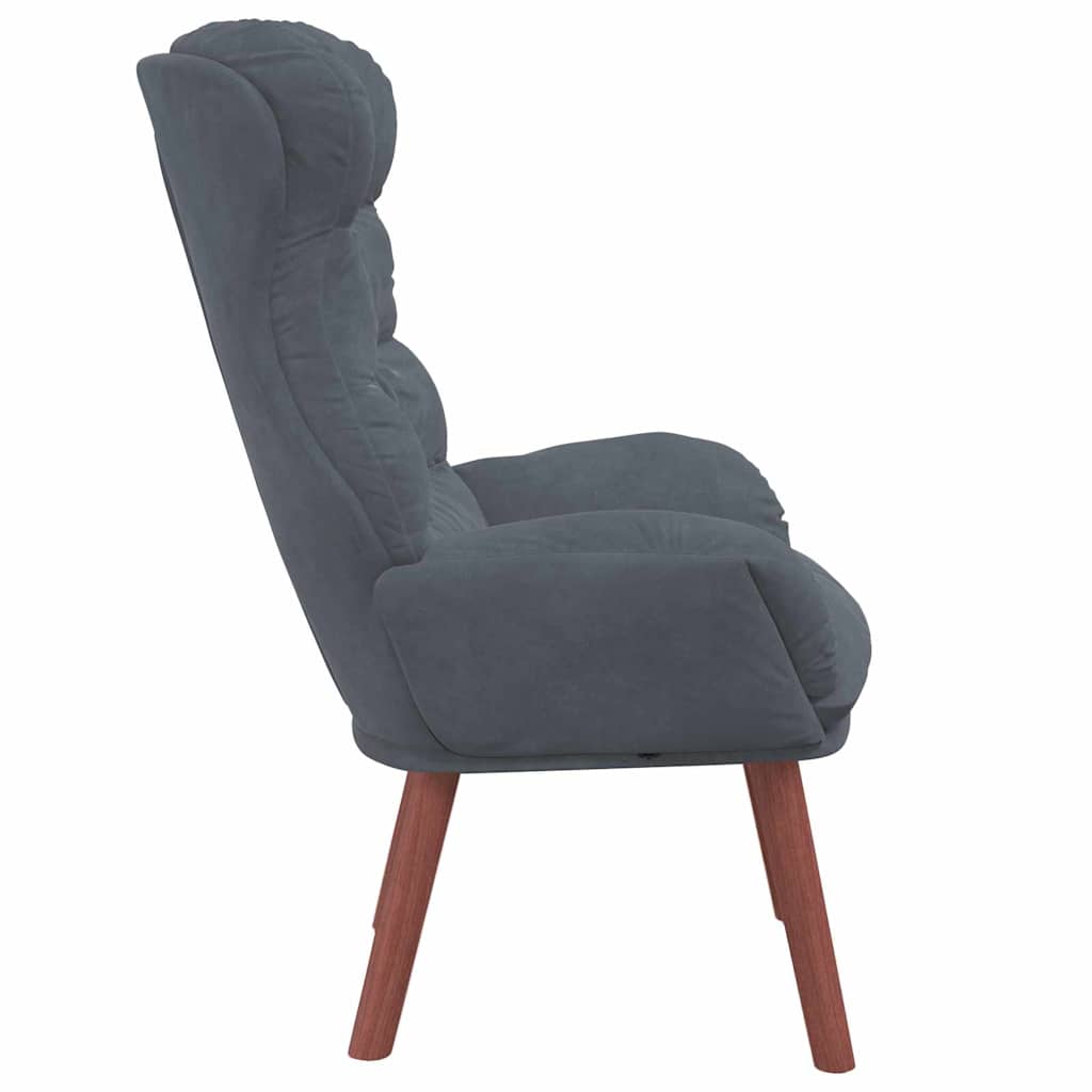 Fauteuil relaxant Gris foncé 69 x 74 x 93 cm Velours - XIOS