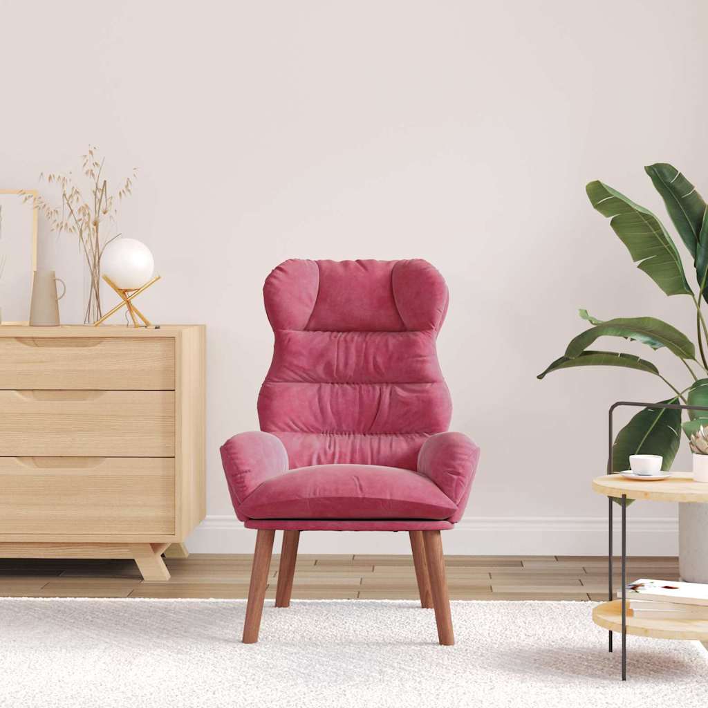 Fauteuil relaxant Rouge bordeaux 69 x 74 x 93 cm Velours - XIOS