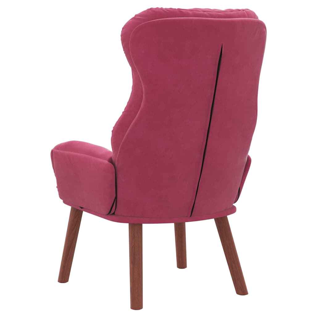 Fauteuil relaxant Rouge bordeaux 69 x 74 x 93 cm Velours - XIOS