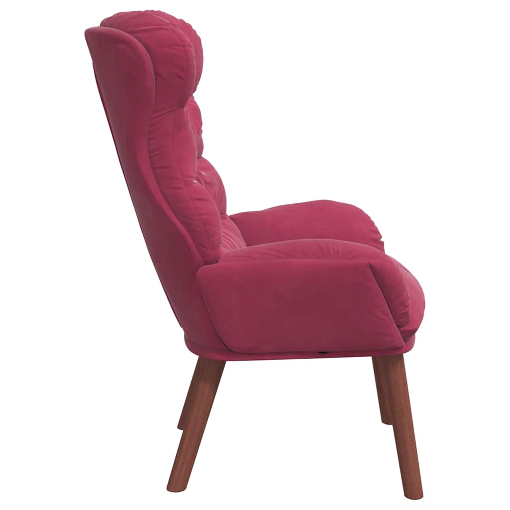 Fauteuil relaxant Rouge bordeaux 69 x 74 x 93 cm Velours - XIOS