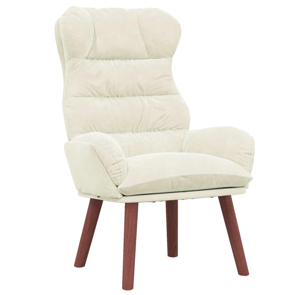 Fauteuil relaxant Crème 69 x 74 x 93 cm Velours - XIOS