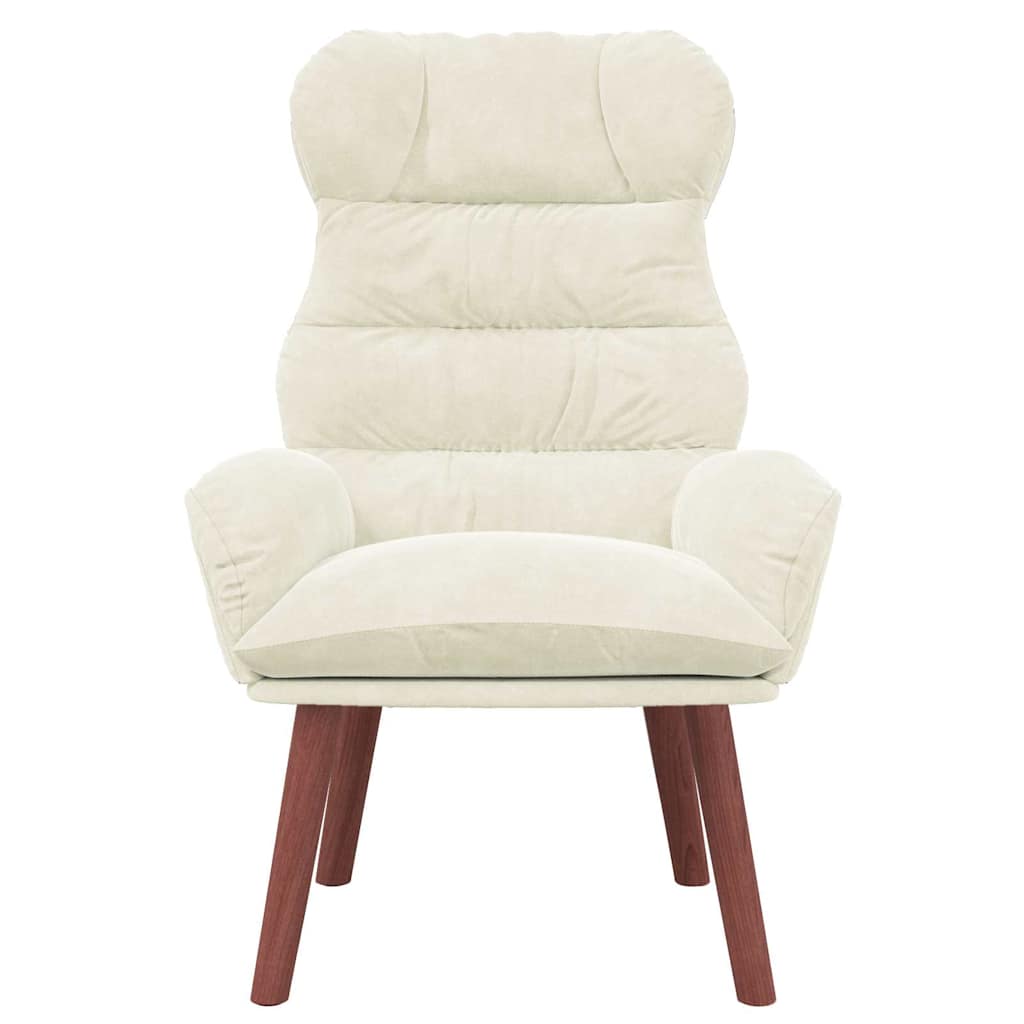Fauteuil relaxant Crème 69 x 74 x 93 cm Velours - XIOS