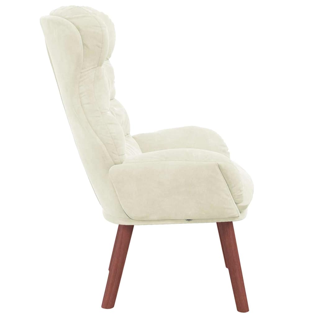 Fauteuil relaxant Crème 69 x 74 x 93 cm Velours - XIOS