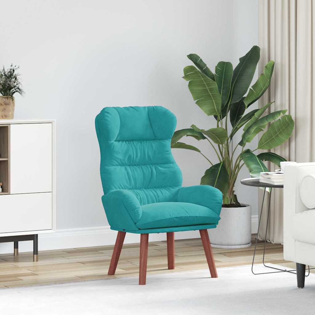 Fauteuil relaxant Turquoise 69 x 74 x 93 cm Velours - XIOS