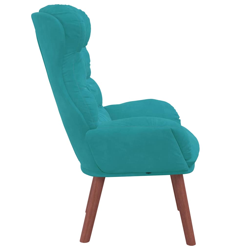 Fauteuil relaxant Turquoise 69 x 74 x 93 cm Velours - XIOS
