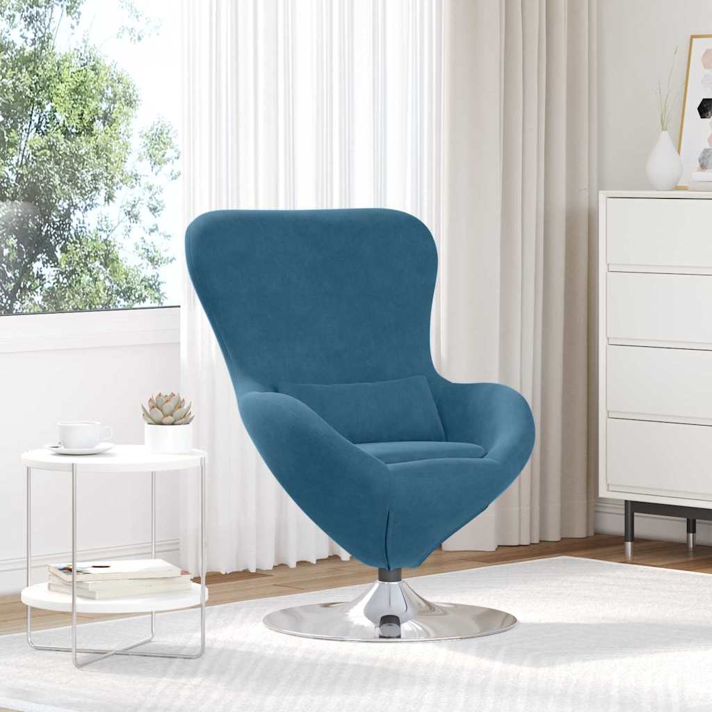 Fauteuil œuf Bleu 63 x 73 x 90 cm Velours - XIOS
