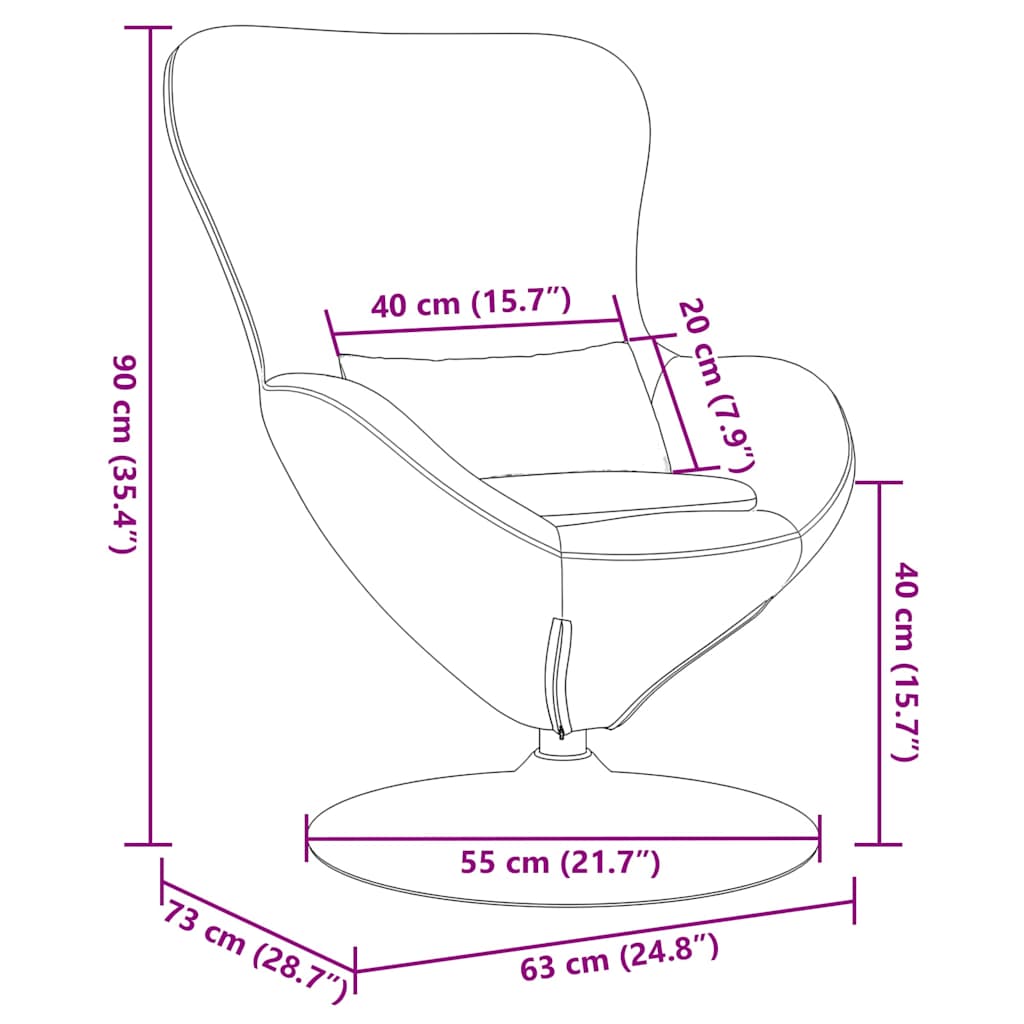 Fauteuil œuf Bleu 63 x 73 x 90 cm Velours - XIOS