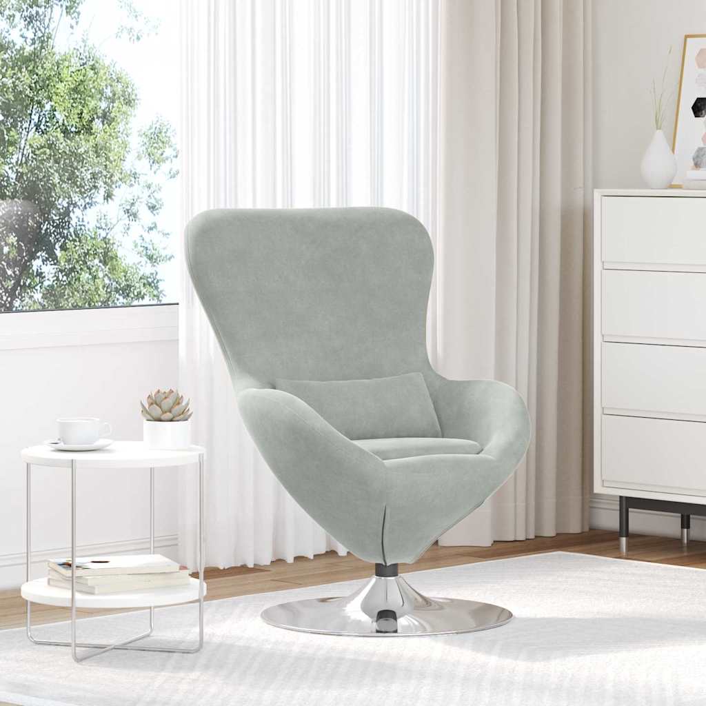 Fauteuil œuf Gris clair 63 x 73 x 90 cm Velours - XIOS