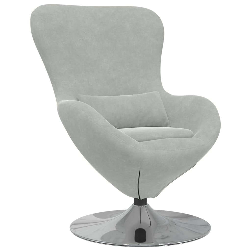Fauteuil œuf Gris clair 63 x 73 x 90 cm Velours - XIOS