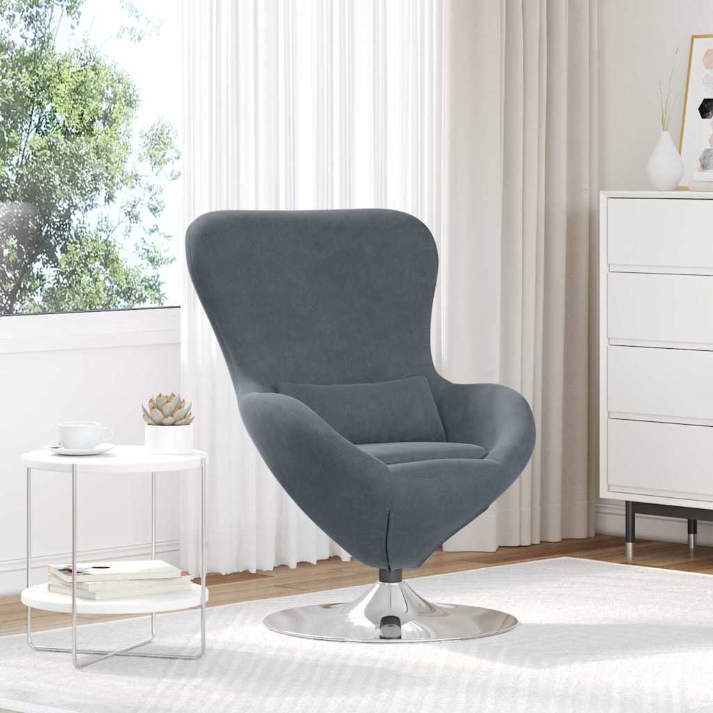Fauteuil œuf Gris foncé 63 x 73 x 90 cm Velours - XIOS