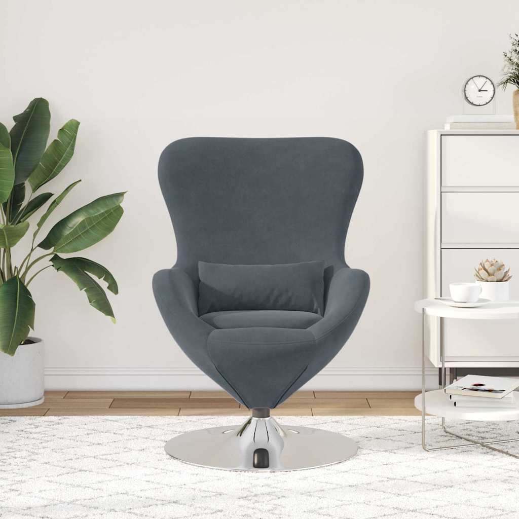 Fauteuil œuf Gris foncé 63 x 73 x 90 cm Velours - XIOS