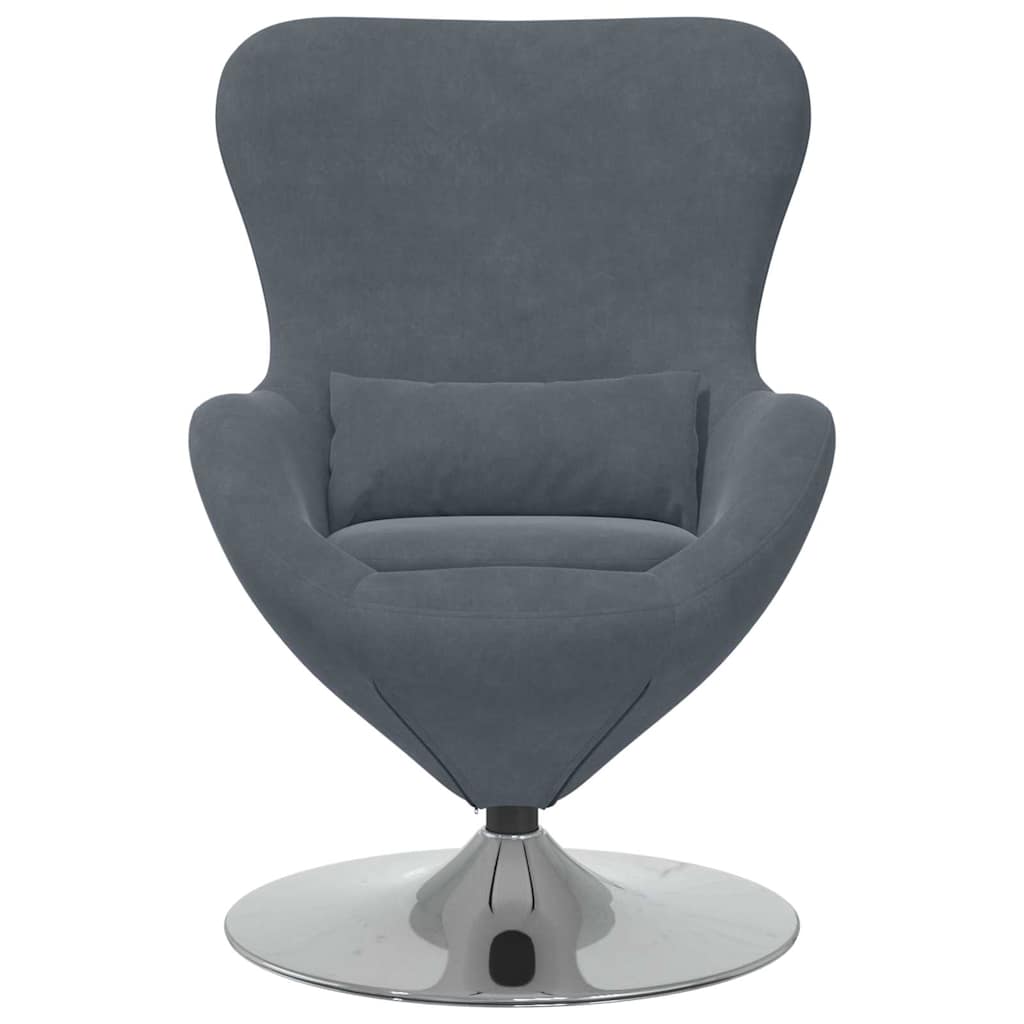 Fauteuil œuf Gris foncé 63 x 73 x 90 cm Velours - XIOS