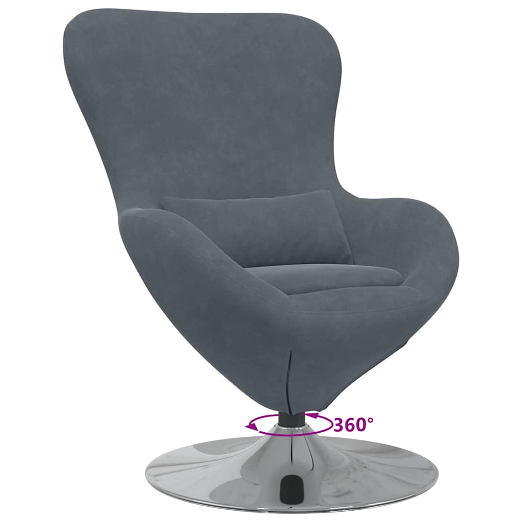 Fauteuil œuf Gris foncé 63 x 73 x 90 cm Velours - XIOS