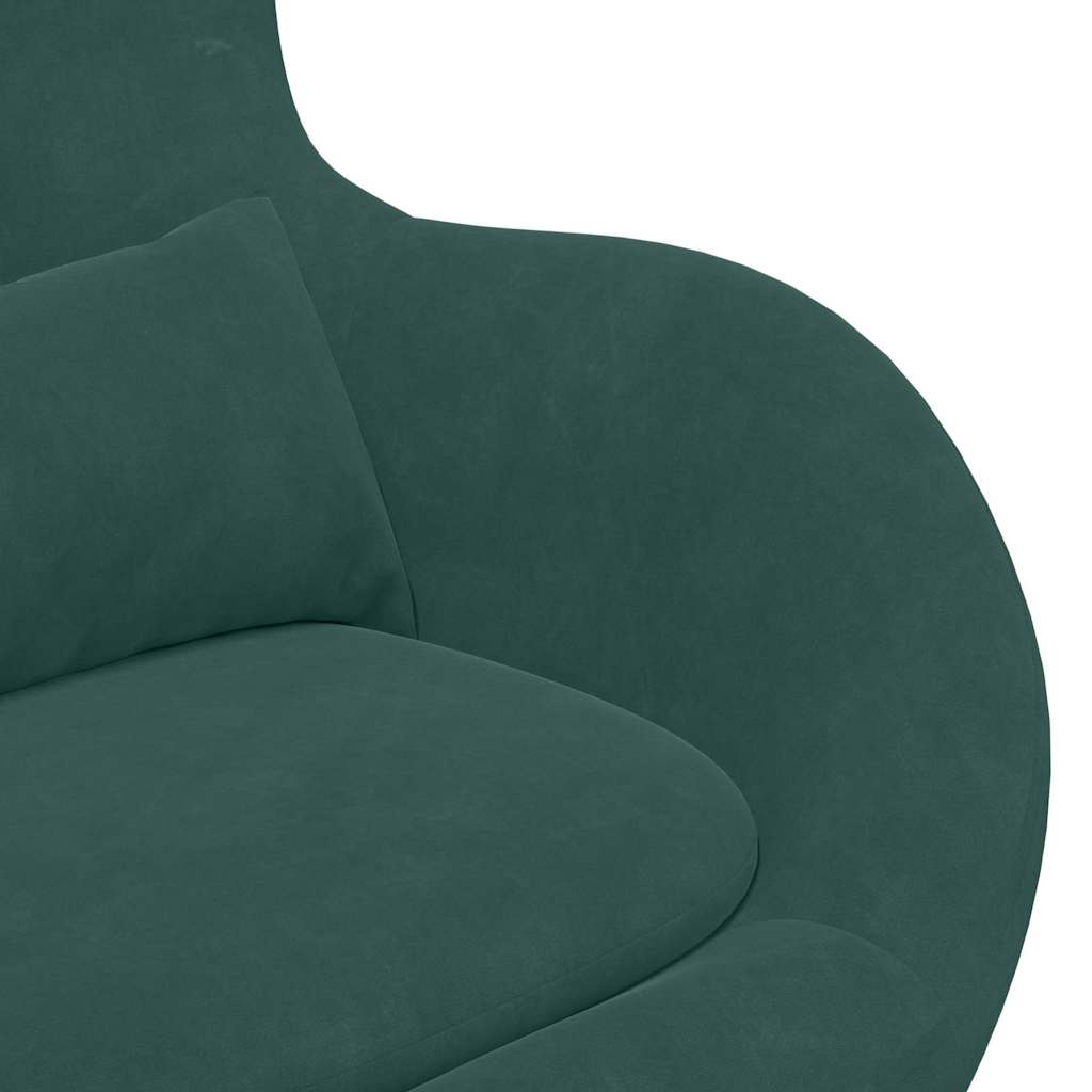 Fauteuil œuf Vert foncé 63 x 73 x 90 cm Velours - XIOS
