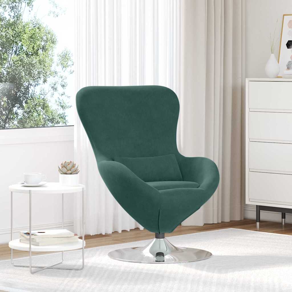 Fauteuil œuf Vert foncé 63 x 73 x 90 cm Velours - XIOS