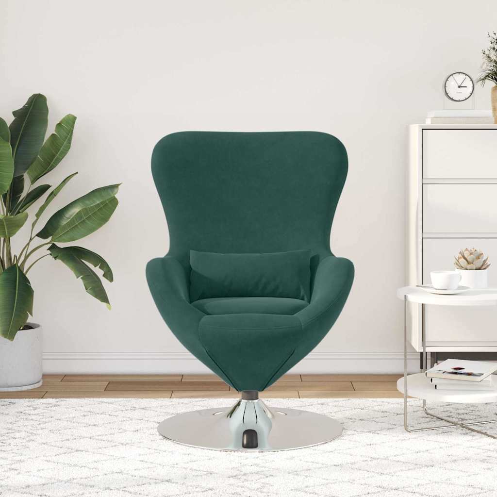 Fauteuil œuf Vert foncé 63 x 73 x 90 cm Velours - XIOS