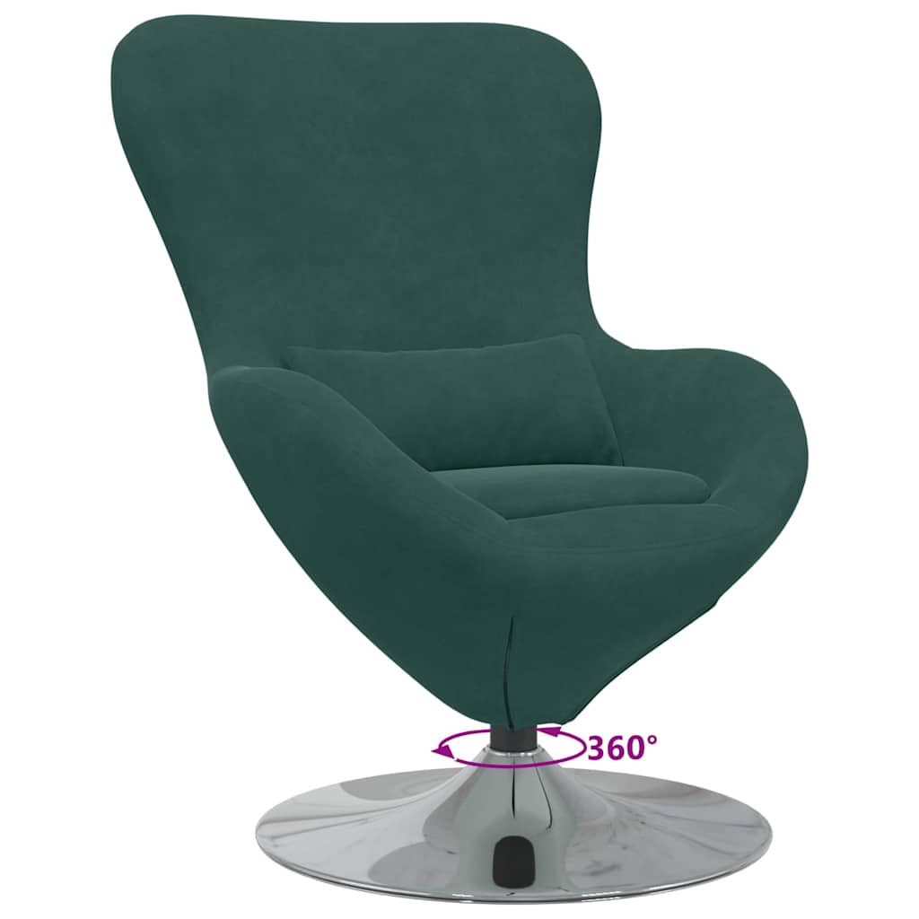 Fauteuil œuf Vert foncé 63 x 73 x 90 cm Velours - XIOS