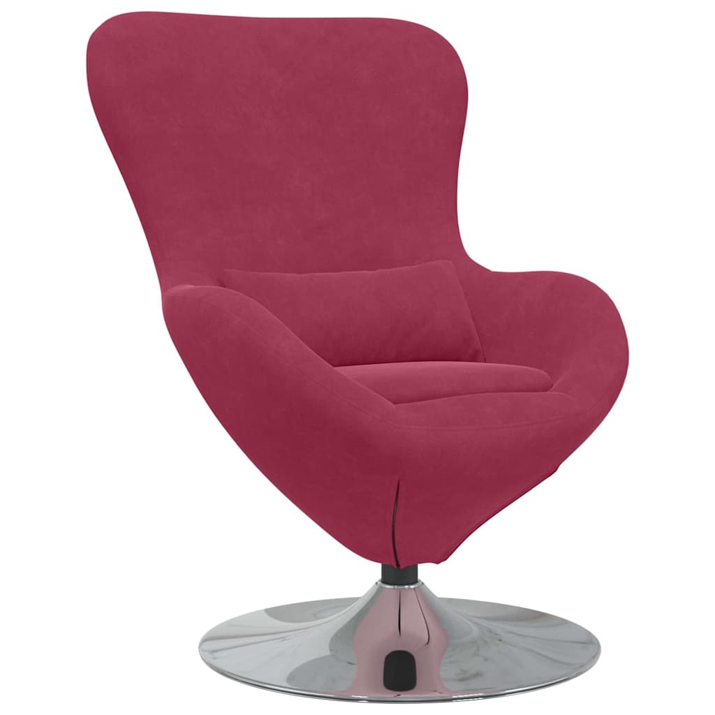 Fauteuil œuf Rouge bordeaux 63 x 73 x 90 cm Velours - XIOS