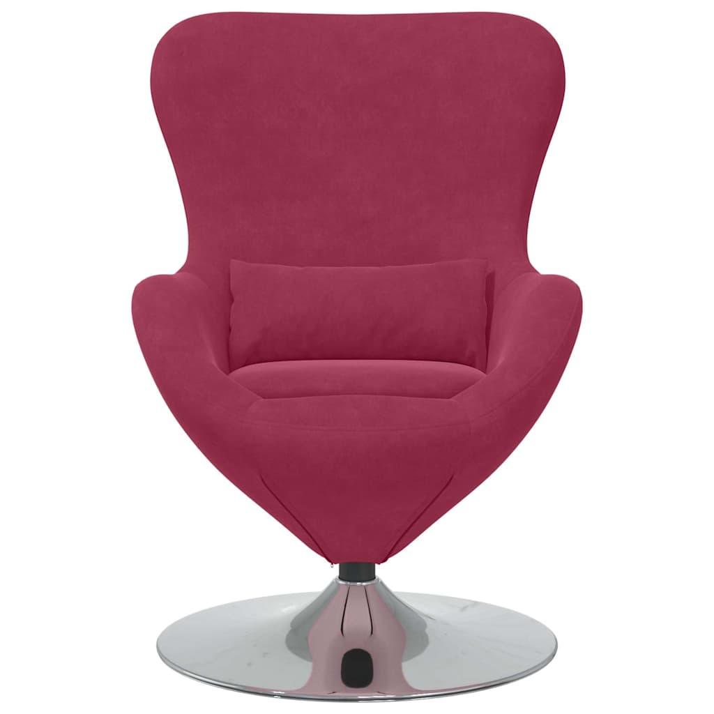 Fauteuil œuf Rouge bordeaux 63 x 73 x 90 cm Velours - XIOS