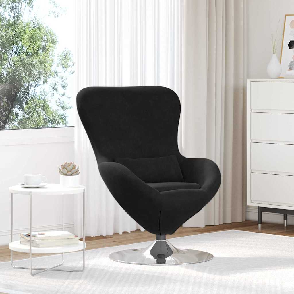 Fauteuil œuf Noir 63 x 73 x 90 cm Velours - XIOS