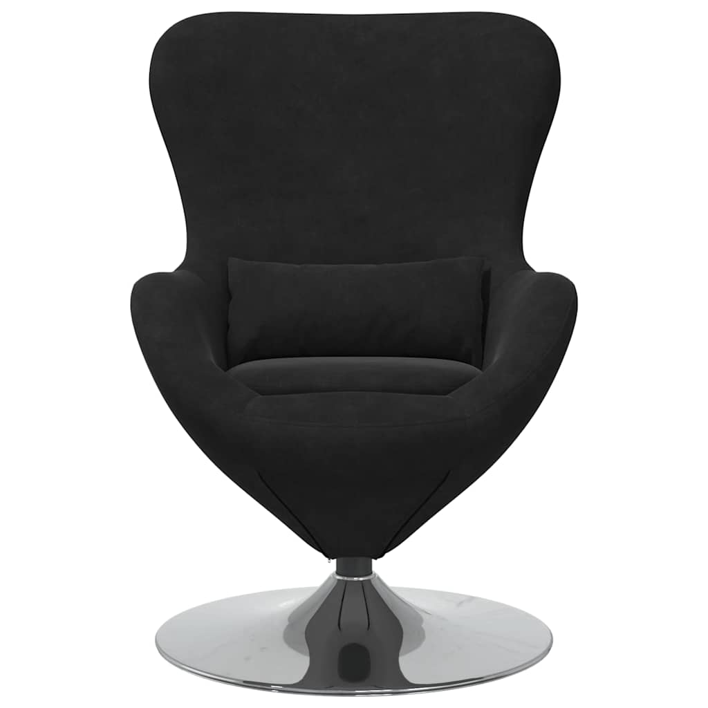 Fauteuil œuf Noir 63 x 73 x 90 cm Velours - XIOS
