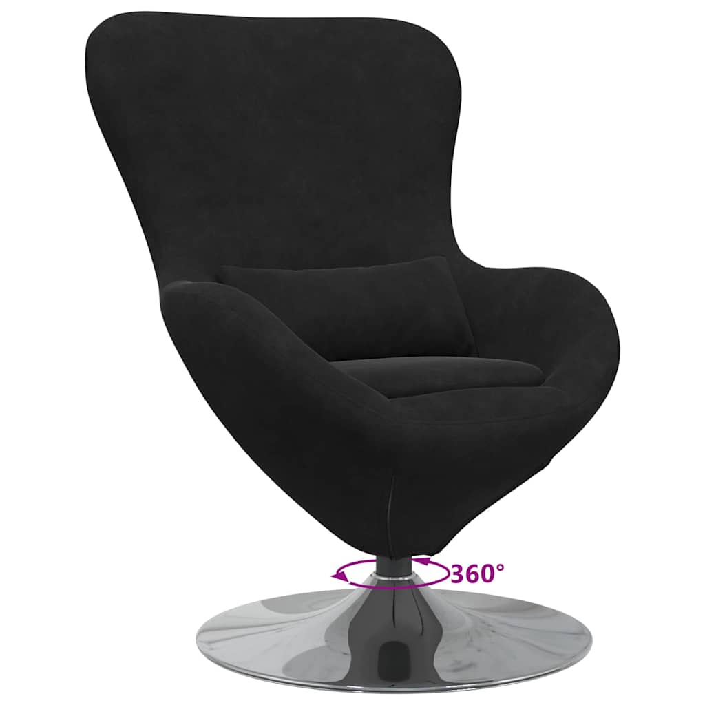 Fauteuil œuf Noir 63 x 73 x 90 cm Velours - XIOS
