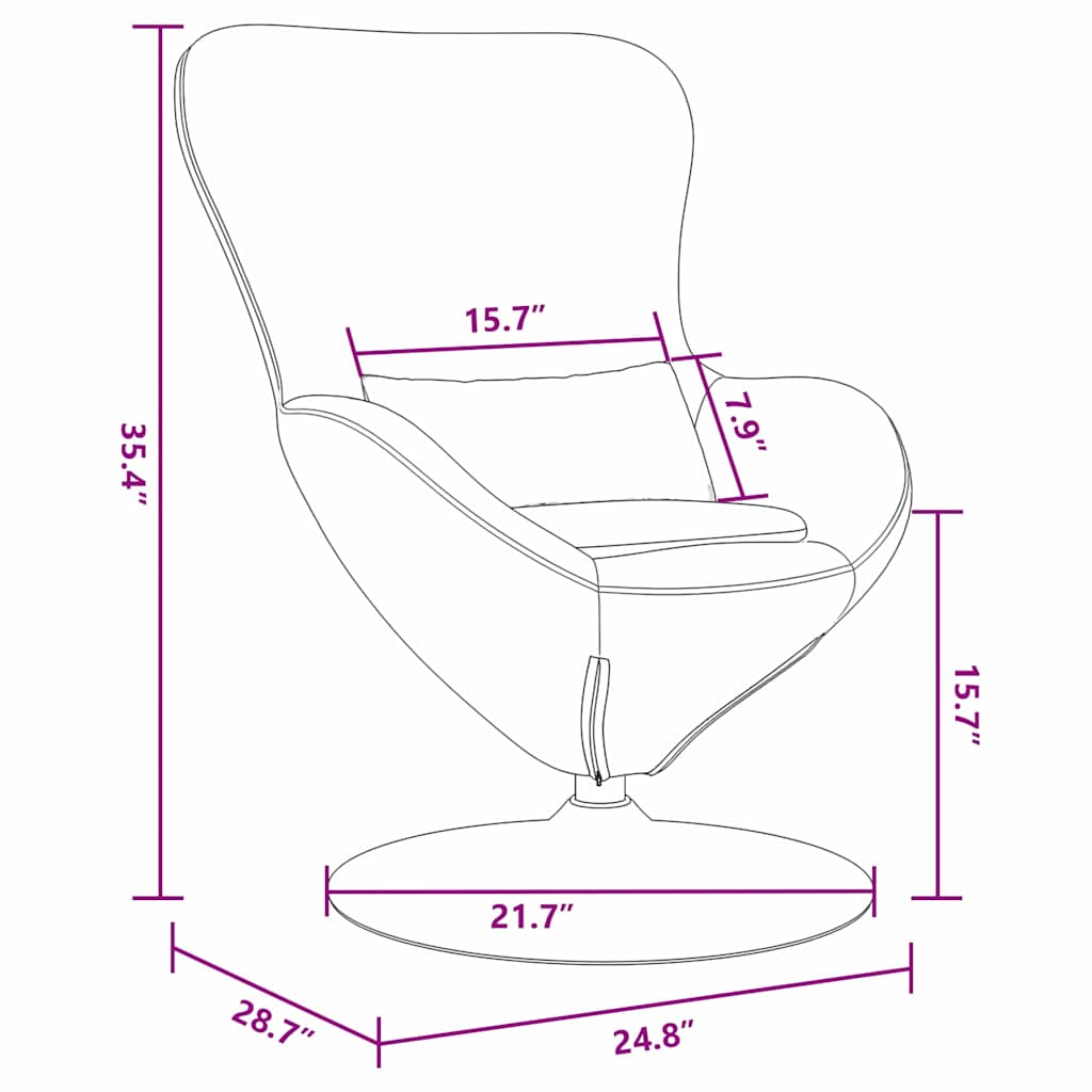 Fauteuil œuf Noir 63 x 73 x 90 cm Velours - XIOS