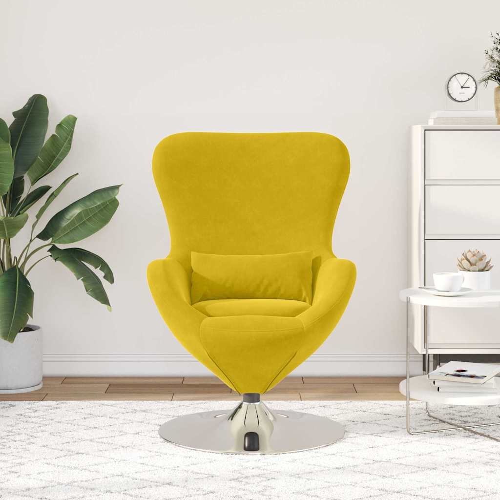 Fauteuil œuf Jaune 63 x 73 x 90 cm Velours - XIOS