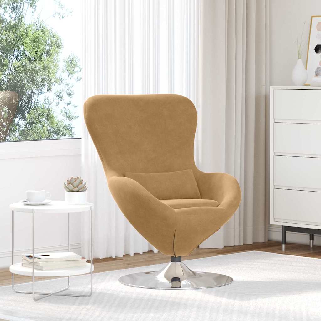 Fauteuil œuf Marron clair 63 x 73 x 90 cm Velours - XIOS