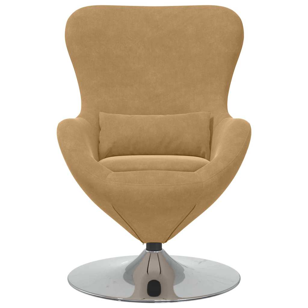 Fauteuil œuf Marron clair 63 x 73 x 90 cm Velours - XIOS