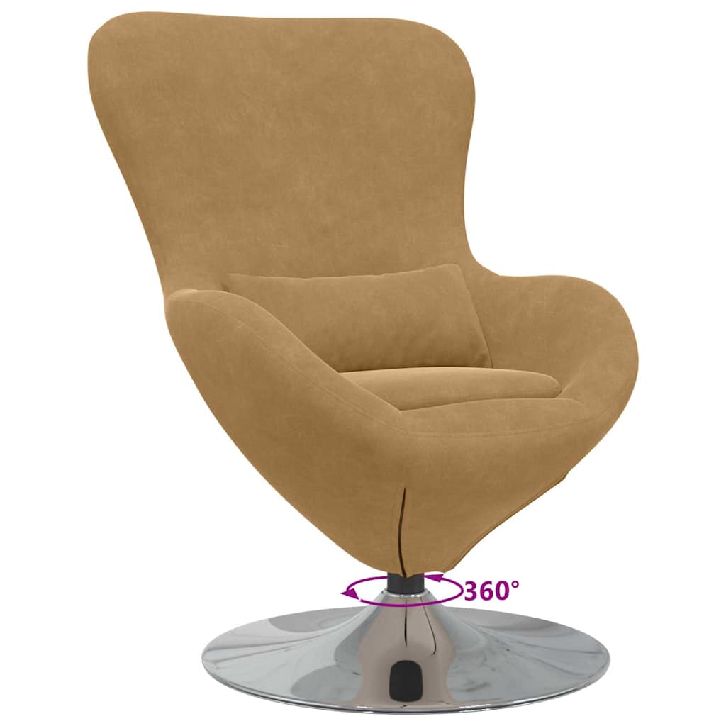 Fauteuil œuf Marron clair 63 x 73 x 90 cm Velours - XIOS