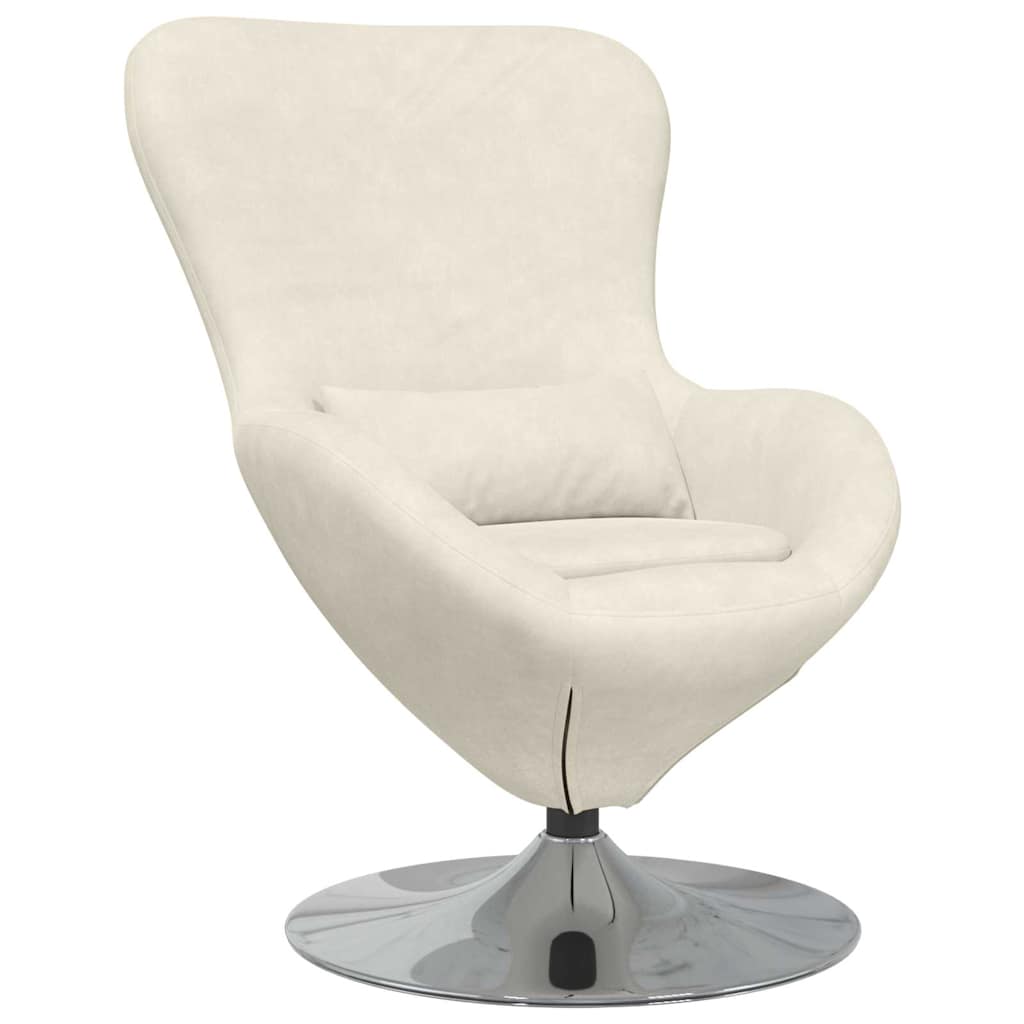 Fauteuil œuf Crème 63 x 73 x 90 cm Velours - XIOS