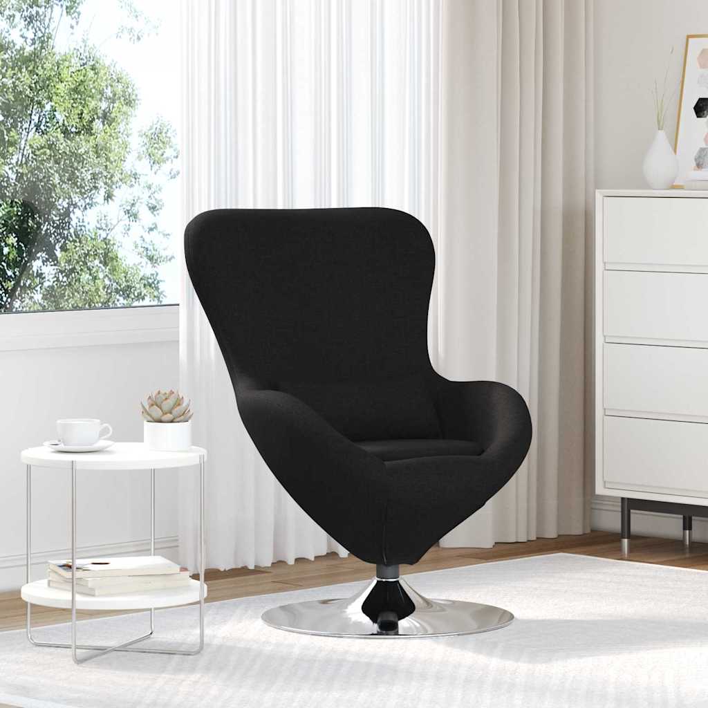 Fauteuil œuf Noir 63 x 73 x 90 cm tissu - XIOS
