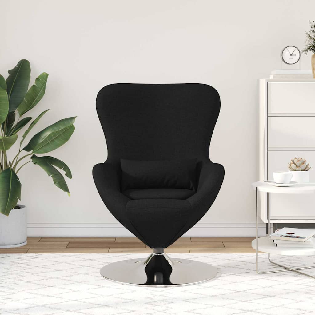 Fauteuil œuf Noir 63 x 73 x 90 cm tissu - XIOS