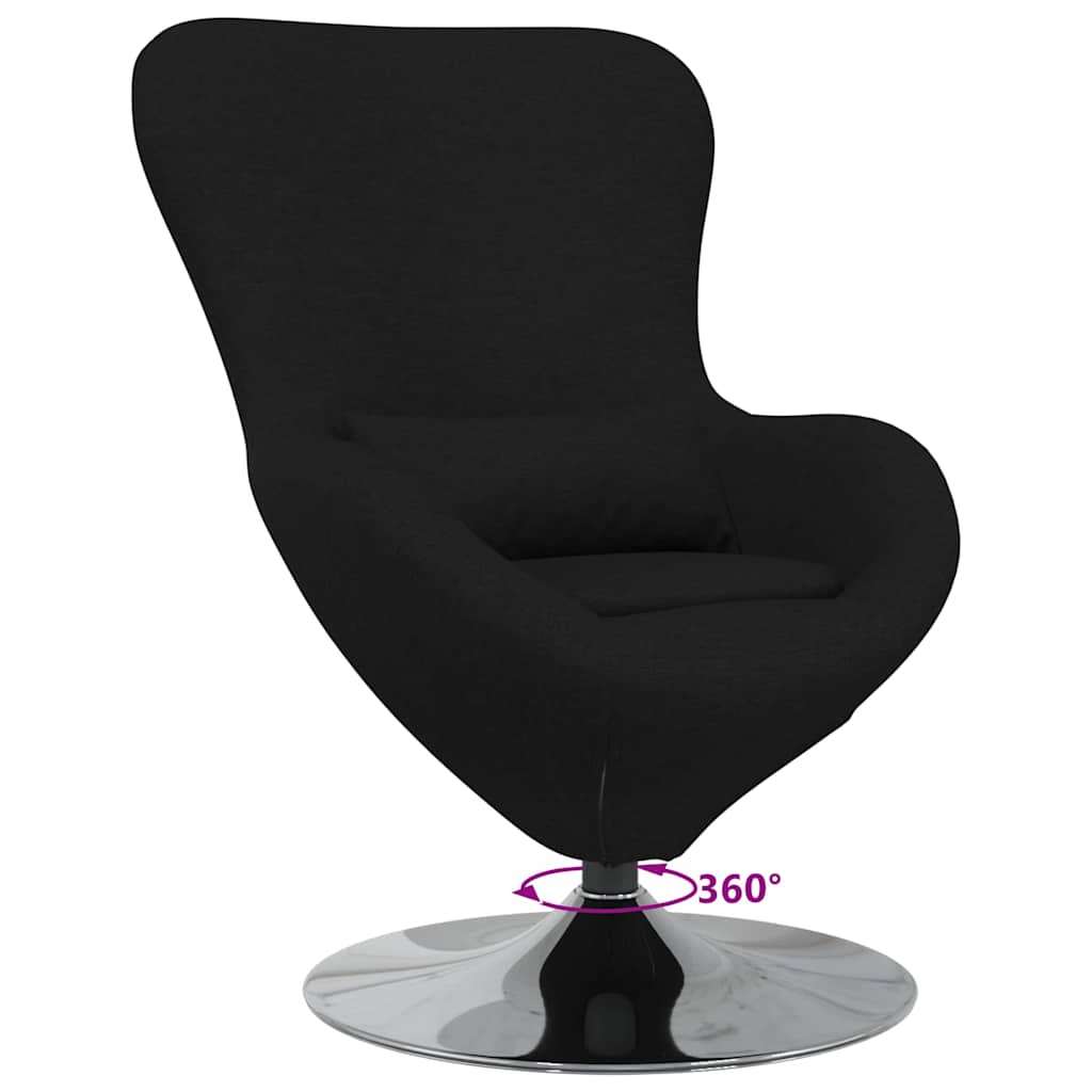 Fauteuil œuf Noir 63 x 73 x 90 cm tissu - XIOS