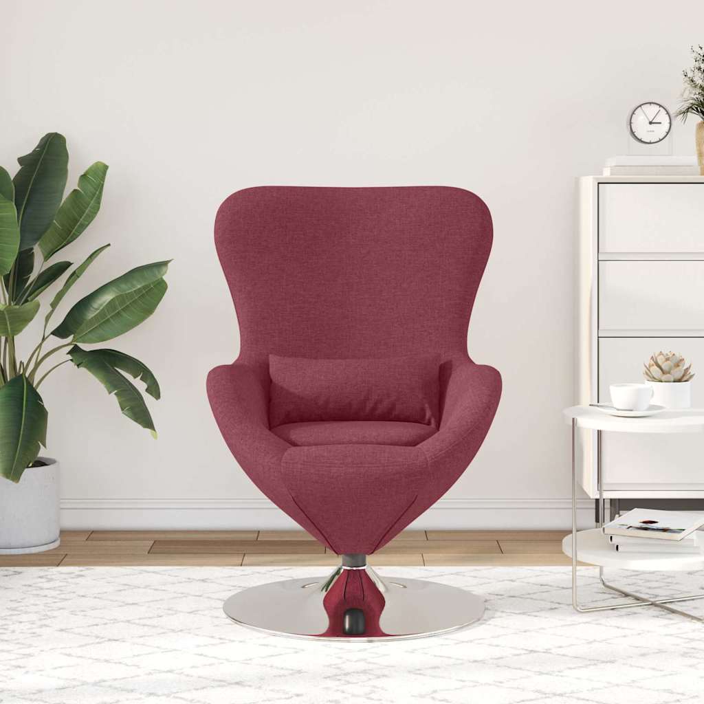 Fauteuil œuf Rouge bordeaux 63 x 73 x 90 cm tissu - XIOS