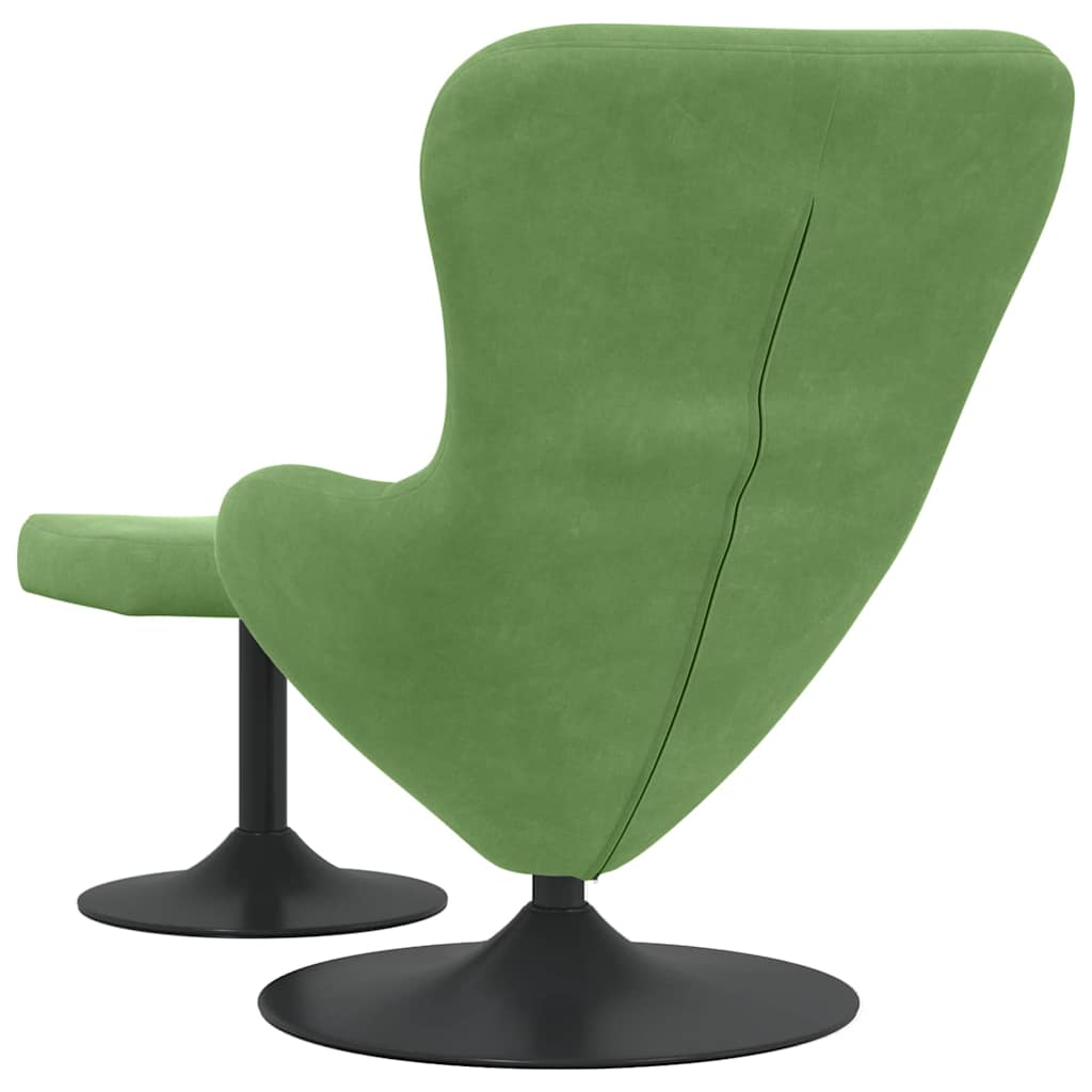 Chaise Œuf avec Pouf Vert clair 63 x 73 x 90 cm Velours - XIOS