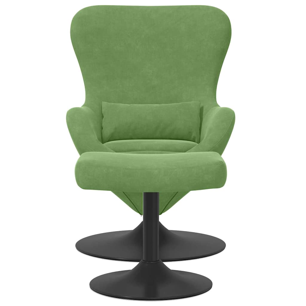 Chaise Œuf avec Pouf Vert clair 63 x 73 x 90 cm Velours - XIOS
