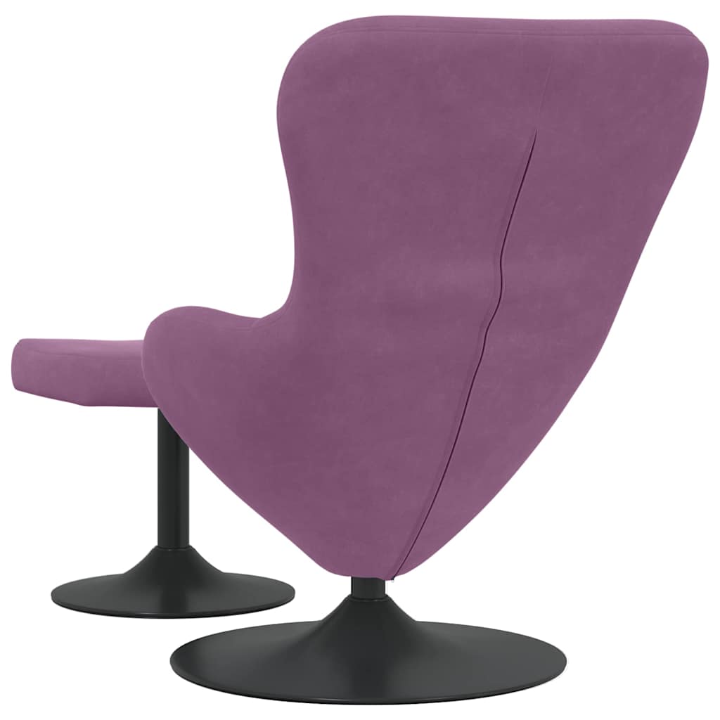 Chaise Œuf avec Pouf Violet Velours - XIOS