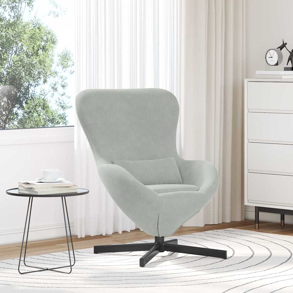 Fauteuil œuf Gris clair 63 x 73 x 90 cm Velours - XIOS