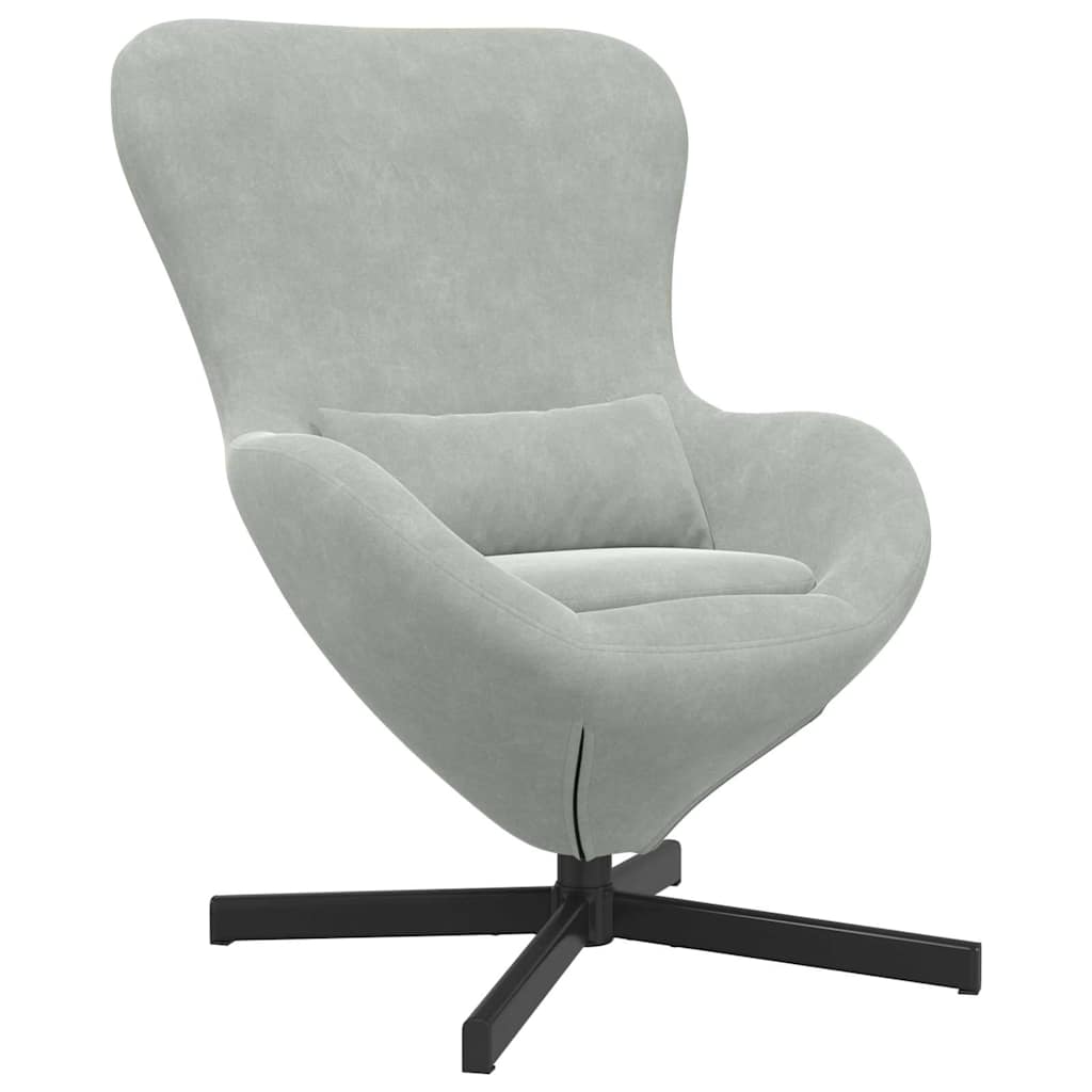 Fauteuil œuf Gris clair 63 x 73 x 90 cm Velours - XIOS