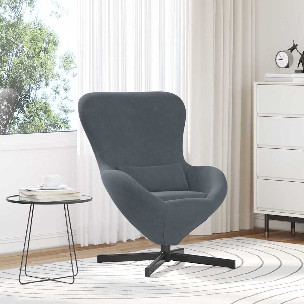 Fauteuil œuf Gris foncé 63 x 73 x 90 cm Velours - XIOS