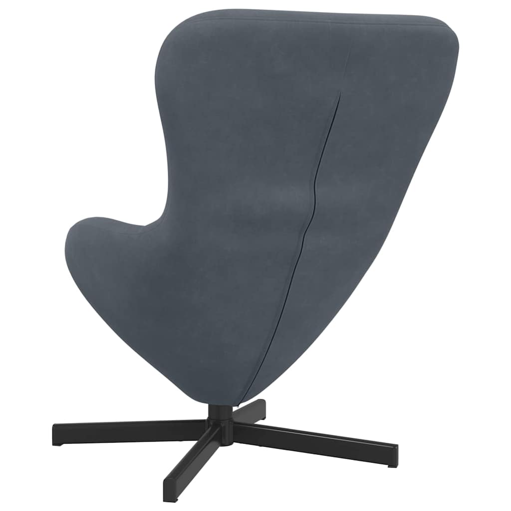 Fauteuil œuf Gris foncé 63 x 73 x 90 cm Velours - XIOS