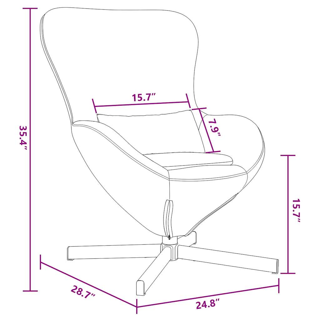 Fauteuil œuf Gris foncé 63 x 73 x 90 cm Velours - XIOS