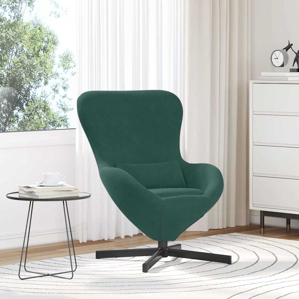 Fauteuil œuf Vert foncé 63 x 73 x 90 cm Velours - XIOS