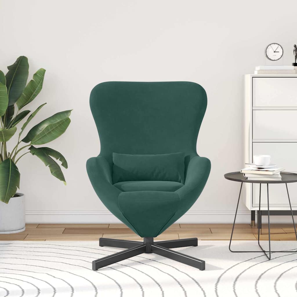 Fauteuil œuf Vert foncé 63 x 73 x 90 cm Velours - XIOS