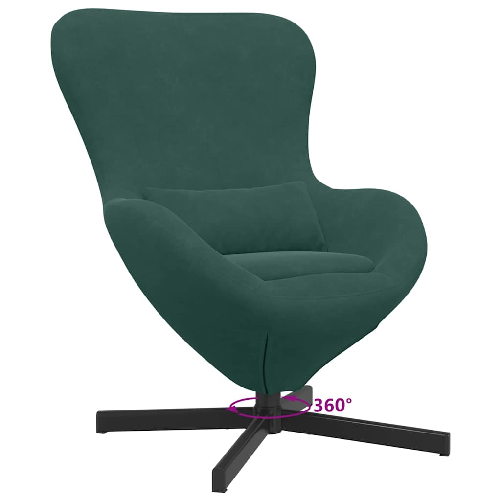 Fauteuil œuf Vert foncé 63 x 73 x 90 cm Velours - XIOS