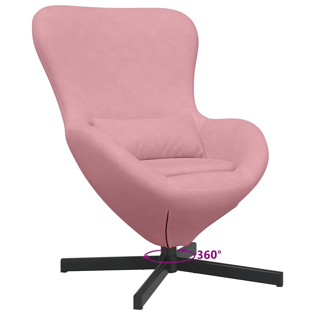 Fauteuil œuf Rose 63 x 73 x 90 cm Velours - XIOS