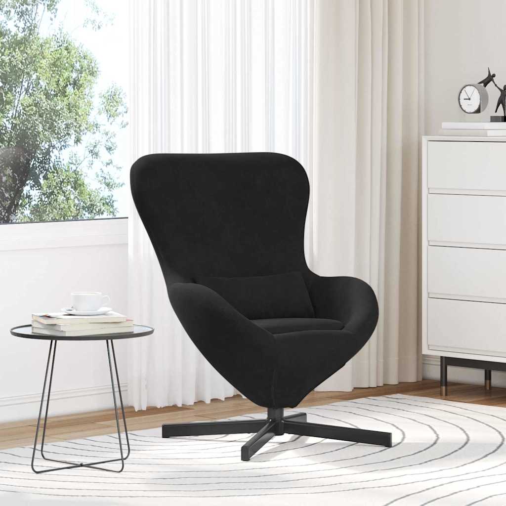 Fauteuil œuf Noir 63 x 73 x 90 cm Velours - XIOS